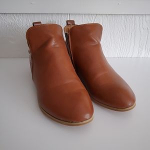 Faux Leather Ankle Boots